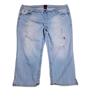 Torrid Light Wash Vintage Denim Distressed Wide Leg Jeans Plus Size 26